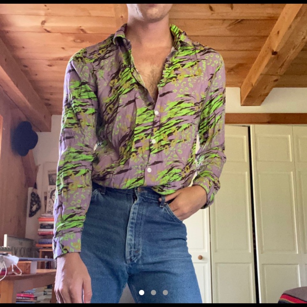 Colorful, Silky DISCO Top Man Shirt 💃